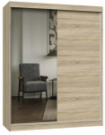 Riidekapp IGA A/B, sonoma tamm v., 61 cm x 160 cm x 200 cm, peegliga