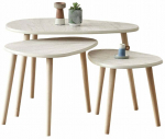 Kohvilaudade komplekt Kalune Design Alvin, travertine v., 38 - 52 cm x 80 cm x 40 - 50 cm, 3 tk