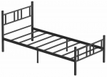 Voodi &uuml;hekohaline Kalune Design Akin, 90 x 190 cm, must v., ilma madratsita, p&otilde;hjalippidega