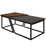 Kohvilaudade komplekt Kalune Design Verona P0024623, antratsiit v./p&auml;hklipuu v., 120 cm x 60 cm x 38.8 - 40.6 cm, 2 tk