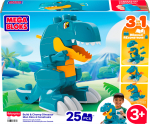 Konstruktor Mattel Mega Bloks 3in1 Build & Chomp Dinosaur JMK85, 25 tk, sinine v.