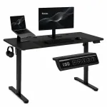 Arvutilaud reguleeritava k&otilde;rgusega ModernHome JSD-C5-1-1, 140 cm x 60 cm, 72 - 118 cm, must v.