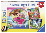 Pusle 3in1 Ravensburger Fantasy Friends 09367, 18 cm x 18 cm, 147 tk, mitmev&auml;rviline