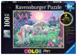Pusle Ravensburger Color Star Line Unicorns in the Moonlight 13670, 49 cm x 36 cm, 100 tk, mitmev&auml;rviline