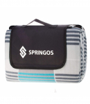 Matkamatt Springos PM002, sinine/hall, 200 x 200 cm