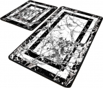 Vannitoamattide komplekt Foutastic Marble 359CHL4377, valge v./must v., 100 cm x 60 cm