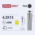 Isekeermestavad kruvid Haushalt DIN 14566, 4.2 mm x 13 mm, 500 tk