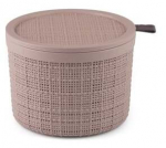 Kaanega hoiukarp, esemete hoidmiseks Curver Jute Round With Lid, 2 l, roosa v., 17 x 17 x 13 cm