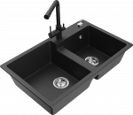 K&ouml;&ouml;givalamu Mexen Tomas, graniit, 80 cm x 50 cm x 19 cm, h&otilde;be/must