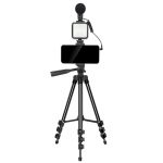 Elight M5 Vlog Telefoni fikseeritud video- ja fotokomplekt LED-valgusega / Mikrofoniga / 1,3 m statiiviga / pulti
