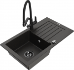 K&ouml;&ouml;givalamu koos kraaniga Mexen Pablo Duo, graniit, 75.2 cm x 43.6 cm x 16.1 cm, metallic black / gold