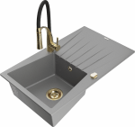 K&ouml;&ouml;givalamu koos kraaniga Mexen Cesar, graniit, 77.5 cm x 47 cm x 20 cm, grey+black/gold