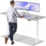 Arvutilaud reguleeritava k&otilde;rgusega Desktronic HomePro, 200 cm x 80 cm, 61 - 125.5 cm, valge v./hall v.