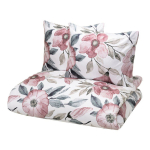 Voodipesukomplekt 4Living Greta 647691, valge v./roosa v., 50 x 60 cm, 210 x 220 cm, 3 os.