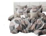 Voodipesukomplekt PEH-371, hall v./beež v., 70 x 80 cm, 140 x 200 cm