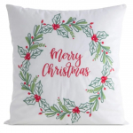 J&otilde;ulu dekoratiivne padjakate Merry Christmas, valge/punane/roheline, 45 cm x 45 cm