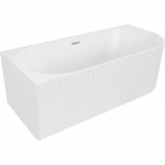 Vann, teisaldatav Mexen Gia Left, 150 cm x 75 cm x 58 cm, ovaalne, kroomi/valge matt