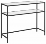 Konsoollaud Kalune Design By-4, l&auml;bipaistev v./must v., 30 cm x 90 cm x 80 cm
