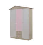 Laste riidekapp Kalune Design Ayder New, roosa v., 130 cm x 57 cm x 204 cm