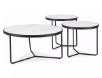 Kohvilaudade komplekt Demeter, valge v./must v., 50 - 80 cm x 80 cm x 40 - 50 cm