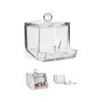 Vatipulkade hoidja, l&auml;bipaistev v., 9.3 cm x 9.9 cm x 8.1 cm