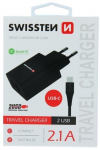 Telefoni laadija Swissten, USB/AC/DC, 120 cm