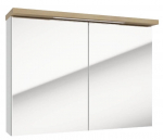 Seinakinnitusega vannitoakapp peegliga Deftrans Stilla E80 LED, tamm v./valge v., 20 cm x 80 cm x 60 cm