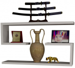 Seinariiul Kalune Design Jenika, valge v., 18 cm x 14.5 cm x 60 cm