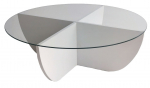 Kohvilaud Kalune Design Lily, l&auml;bipaistev v./valge v., 90 cm x 90 cm x 30 cm