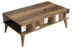 Kohvilaud Kalune Design Madrid, valge v./p&auml;hklipuu v., 105 cm x 60 cm x 37.6 cm