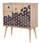 Kummut Kalune Design Trio 123, tamm v./lilla v., 90 cm x 80 cm x 40 cm