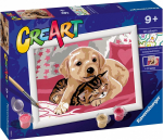 Maalimine numbrite j&auml;rgi Ravensburger CreArt Dog With A Kitty, mitmev&auml;rviline