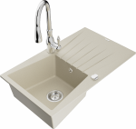 K&ouml;&ouml;givalamu koos kraaniga Mexen Cesar, graniit, 77.5 cm x 47 cm x 20 cm, kroomi/beež