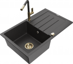 K&ouml;&ouml;givalamu koos kraaniga Mexen Bruno, graniit, 79 cm x 49 cm x 20 cm, l&auml;bipaistev/kuldne/must