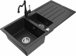 K&ouml;&ouml;givalamu koos kraaniga Mexen Andres Carla, graniit, 100 cm x 50 cm x 20 cm, h&otilde;be/must/kroom