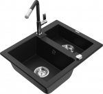 K&ouml;&ouml;givalamu koos kraaniga Mexen Carlos Flora, graniit, 58.2 cm x 47.5 cm x 17.7 cm, must/kroom