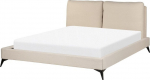 Voodi kahekohaline Beliani Melle, 160 x 200 cm, beež v., ilma madratsita, p&otilde;hjalippidega