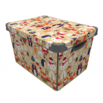 Kaanega hoiukarp Domoletti, pruun, 41 x 30 x 24 cm