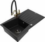 K&ouml;&ouml;givalamu koos kraaniga Mexen Cesar, vaik/graniit, 77.5 cm x 47 cm x 19 cm, must