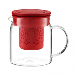 Teekann koos kurnaga Ambition, 0.8 l, l&auml;bipaistev v./punane v.