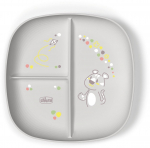 V&auml;ike taldrik Chicco Portioned, 1 aasta, plastik, hall v.