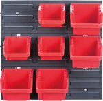 T&ouml;&ouml;riistaplaat kastidega Kistenberg KOR5, 40 cm x 11 cm x 40 cm, punane v./hall v.