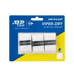 Tennireketi &uuml;lemine k&auml;epideme kate Dunlop ViperDry ATP overgrip, valge v&auml;rv, 3 tk