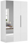 Riidekapp Flex, valge v., 66 cm x 150 cm x 240 cm, peegliga