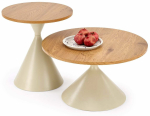 Kohvilaudade komplekt Pilar, golden oak/ka&scaron;miir v., 50 - 70 cm x 70 cm x 40 - 55 cm, 2 tk
