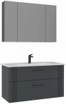Vannitoa m&ouml;&ouml;bli komplekt Kalune Design Bari, matt antratsiit v., 45 cm x 100 cm x 55 cm
