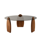 Kohvilaud Kalune Design Surf, hall v./kastanipruun v., 90 cm x 90 cm x 41 cm