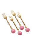 Dessertkahvel Hermia CKB0278, roostevaba teras, kuldne v./roosa v., 4 tk