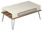 Kohvilaud Kalune Design Ekol, kreemjasvalge, 105 cm x 56 cm x 45.8 cm
