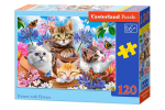 Pusle Castorland Kittens With Flowers 13524, 23 cm x 32 cm, 120 tk, mitmev&auml;rviline